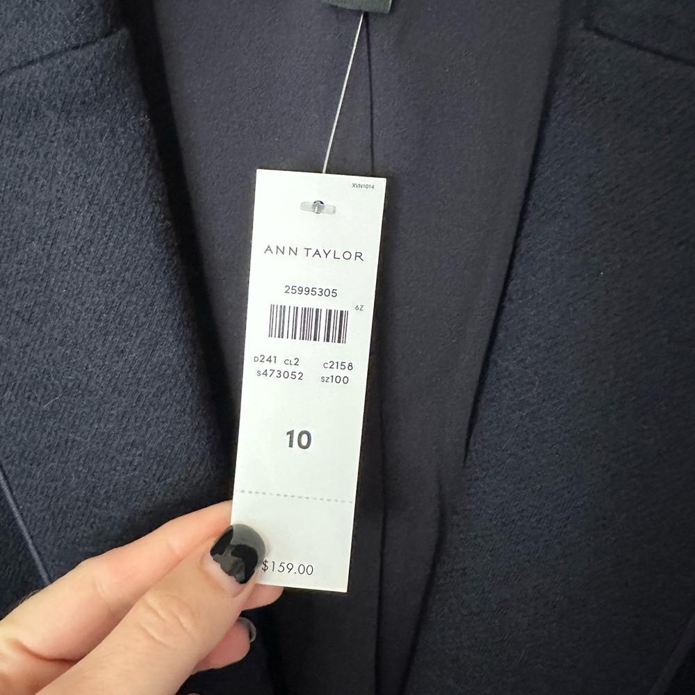 Ann Taylor Navy Blue Wool Blend Blazer NWT - Picture 5 of 9